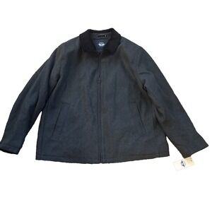 Men's Dockers® Charcoal Gray Wool Blend  Black Corduroy Collar Bomber Jacket 2XL